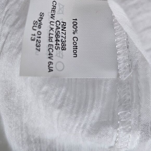 J. Crew White Cotton Boho Peasant Top - Picture 7 of 7